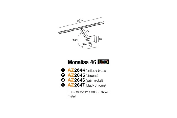 MONALISA 46 SATIN NICKEL