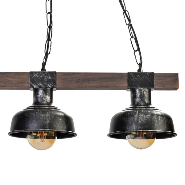 Lampa wisząca FARO BLACK / WOOD 3xE27 60W MLP6243