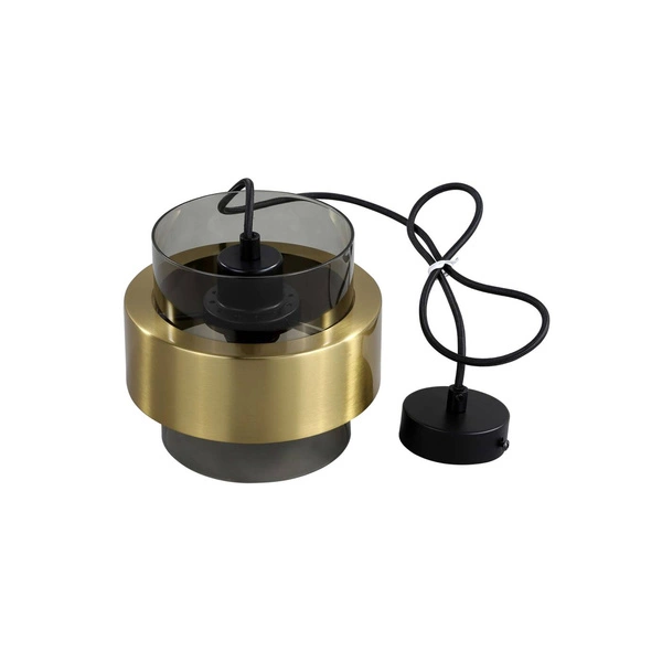 Lampa wisząca Miele, duża, czarny/dymiony/złoty, 1x40W E27