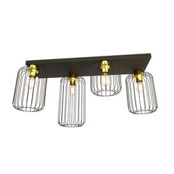 Lampa sufitowa Emibig BARN 4 BL GOLD 1366/4