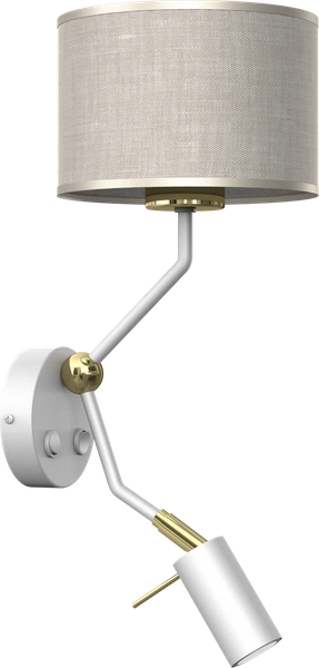 Kinkiet LINO, MLP7494, biały/szary, 1x60W E27 + 1x8W mini GU10