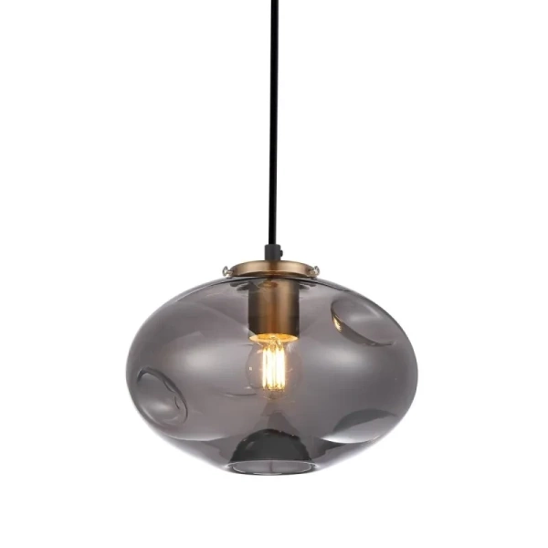 Lampa wisząca HATELLA śr. 22cm E27 | miedziany/dymiony
