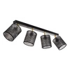 Lampa Sufitowa Nevoa 4xE27 Max.25W Czarny Metal/Złoty Metal/Czarny Klosz Tkaniny 56392404