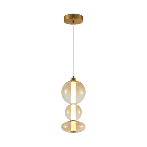 Lampa wisząca Sonte wys. 46cm 24W LED barwa ciepła 3000K | antyczny brąz/bursztynowy