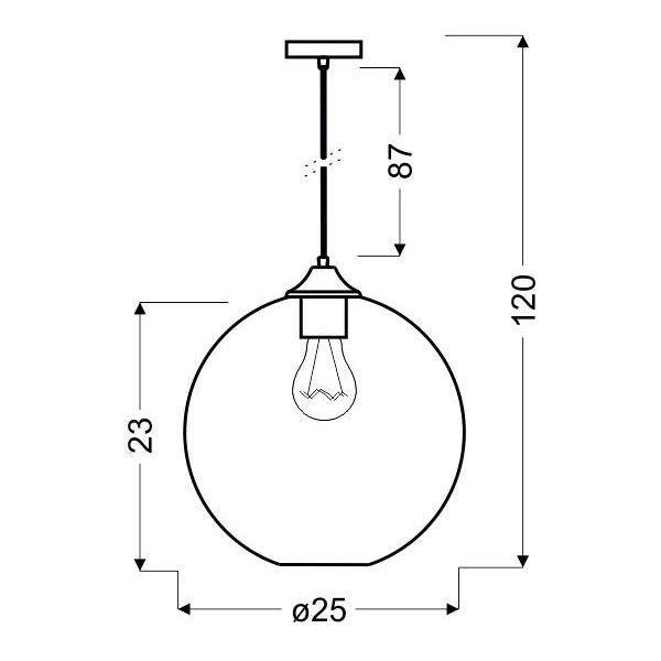 Lampa wisząca EDISON 31-21397 klosz bursztynowy + żarówka 60W E27
