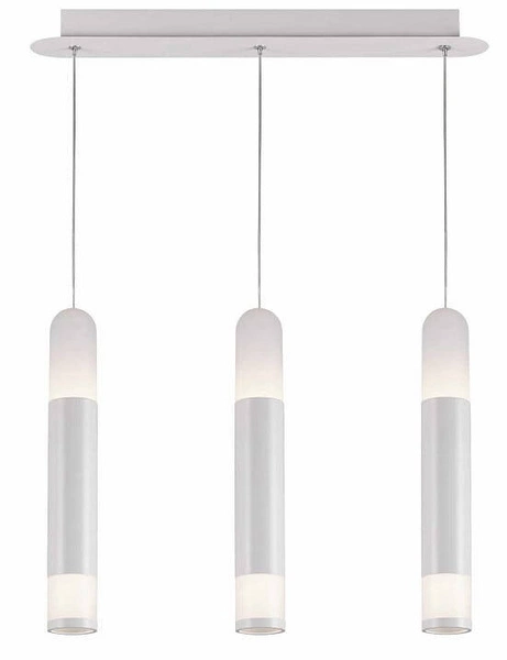 Nowoczesna lampa liniowa wisząca nad stół FORLI 3x 10W LED | biały