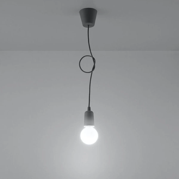Lampa Wisząca DIEGO 1, PCV Szara, E27 60W, SL.0575