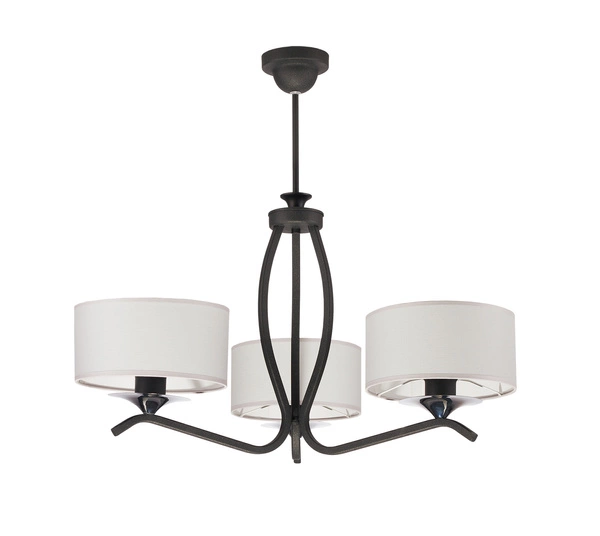 Klasyczny Żyrandol KASZMIR wys. 64cm 3xE27 15W IP20 | Grafitowy