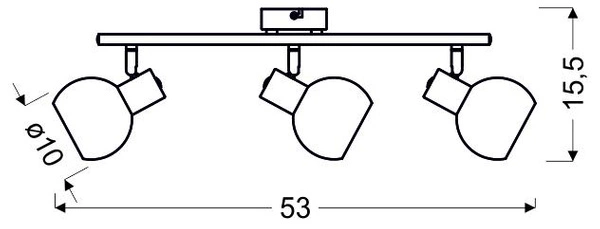 Lampa sufitowa/ścienna MAURO listwa 93-61607 satyna nikiel 3x4W E14 LED RGB z pilotem