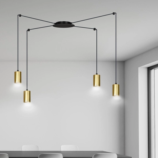 Lampa wisząca Emibig TRAKER 4 BL/GOLD 526/4