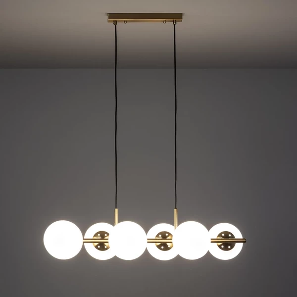 Lampa Wisząca Złota Kule Mleczne Abruzzo Pompei 6xE27