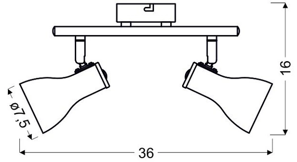 Lampa sufitowa JULIE listwa, 2xE14, szary/chrom, 92-66626