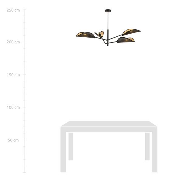 Lampa sufitowa Emibig VENE 4 Czarny/GOLD 1158/4