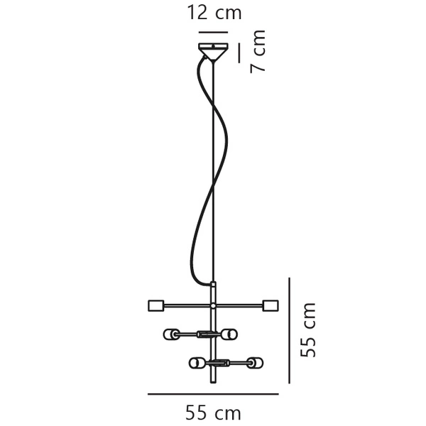 Lampa wisząca JOSEFINE E27 25W Metal | Czarny