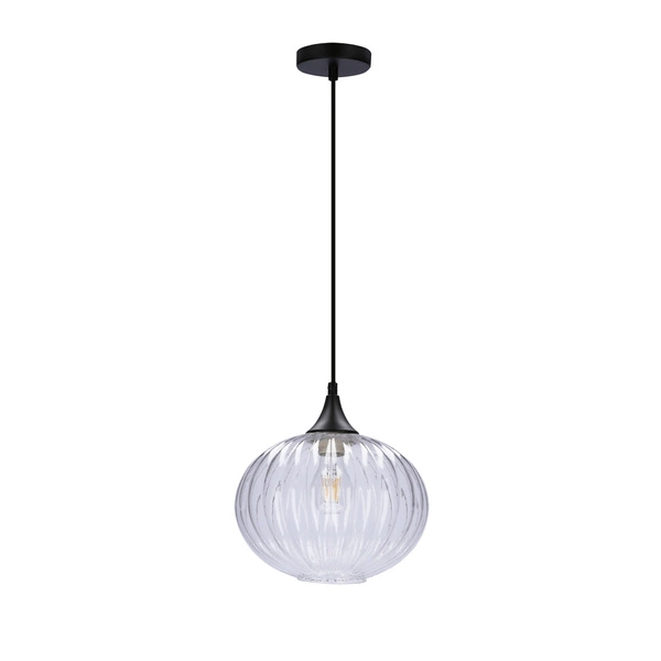 Lampa wisząca EXETER LEDEA, 24 cm, 50101276, czarny/transparentny, 1x40W E27