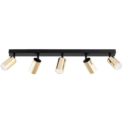 Lampa sufitowa ALFA ATLET CZARNA & ZŁOTA 5xGU10 70cm | 63331