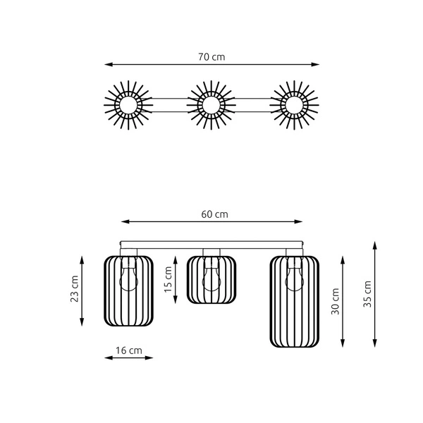 Lampa sufitowa Emibig BARN 3 BL 1367/3