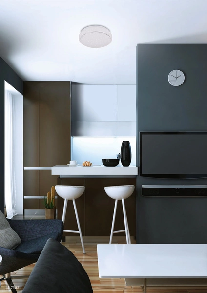 Plafon JASPER, 12-75031, 26 cm, biały/chrom, 12W LED, barwa neutralna 4000K, IP44