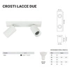 Lampa sufitowa spot reflektorek CROSTI LACCE DUE biały szer. 30cm
