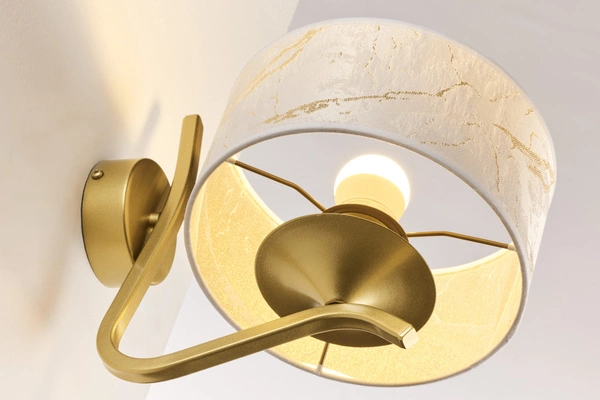 Klasyczny Kinkiet KASZMIR wys. 23cm 1xE27 15W IP20 | złoty połysk