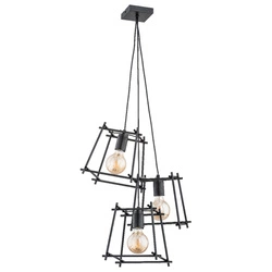Lampa wisząca ALFA NETI MORO CZARNA 3xE27 22cm | 62038