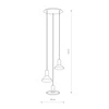 Lampa wisząca HERMANOS III wys. 130cm 3xGU10 | biały 8031
