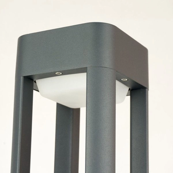 Słupek oświetleniowy zewnętrzny 80cm FAN KWADRAT FKW-800 | ciemny popiel