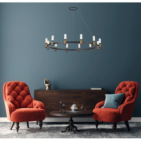 Lampa wisząca Alamo śr. 81cm 48W 12xLED | czarny