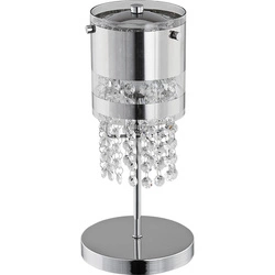 Lampa stołowa z kryształkami BRUNO chrom śr. 15cm