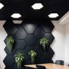 Panel LED Natynkowy HEXAGON BY-SLS-6C Plaster Miodu 40W Czarny