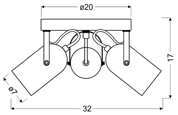 Lampa sufitowa GRAY 3xE14, szara, 98-66503