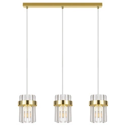 Lampa wisząca Vetro złota 3xE14