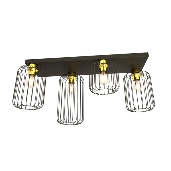Lampa sufitowa Emibig BARN 4 BL GOLD 1366/4