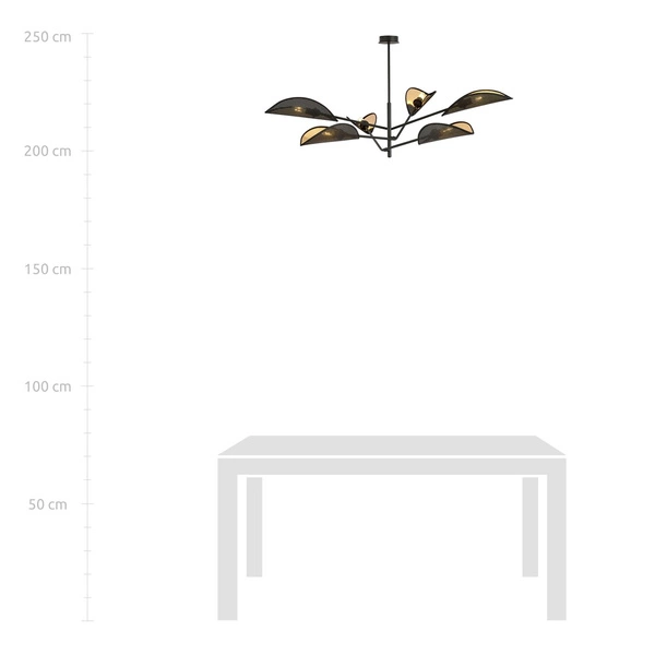 Lampa sufitowa Emibig VENE 6 Czarny/GOLD 1158/6