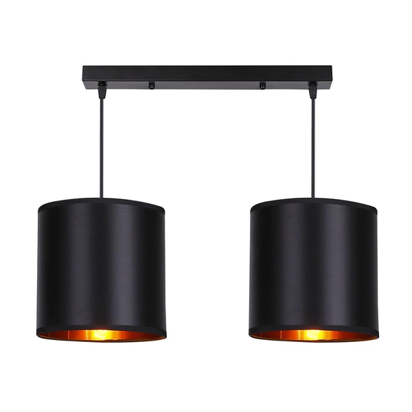 Lampa wisząca, listwa, CANDIDA, 32-00712, czarny/złoty, 2x40W E27