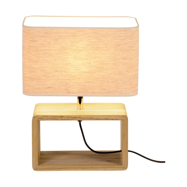 Boho Lampa Stołowa 1xE27 Max.25W Dąb Olejowany/Czarny Oplot/Beżowy 77291174