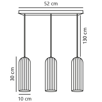 Lampa wisząca MIELLA E27 Szkło | Przydymiony