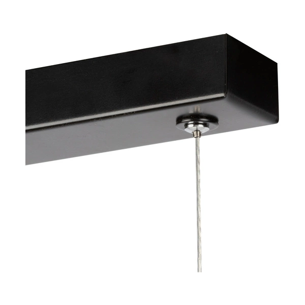 Lampa Wisząca Lucas 1xLED Samsung 24V Zintegrowana 2380lm 3000K 25,5W Bejcowana Sosna Szara/Czarny Metal/Przezroczysty Kabel PCV ze ściemniaczem dotykowym 69470104