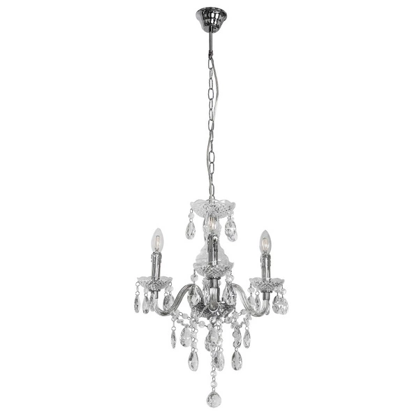 Lampa wisząca żyrandol Whiz śr. 48cm 3xE14 | chrom/transparentny