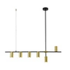 Nowoczesna lampa wisząca ARIZONA 6, czarny/złoty, 6x40W GU10