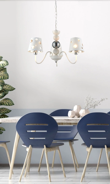 Lampa wisząca BATLEY LEDEA, 50203109, biała, 3x60W E14