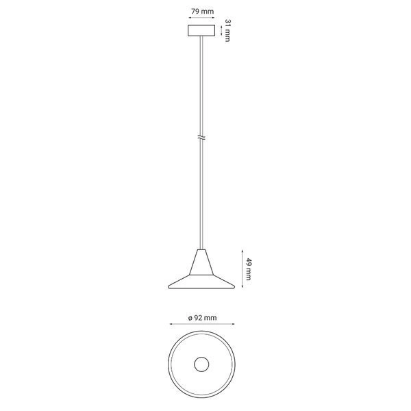 Lampa wisząca nowoczesna TINO 7W ciepła 3000K śr. 9,2cm | czarny/różowe złoto