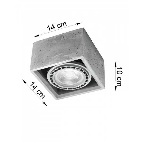 Betonowy plafon QUATRO 1 SL.0883 szary 1xGU10/ES111