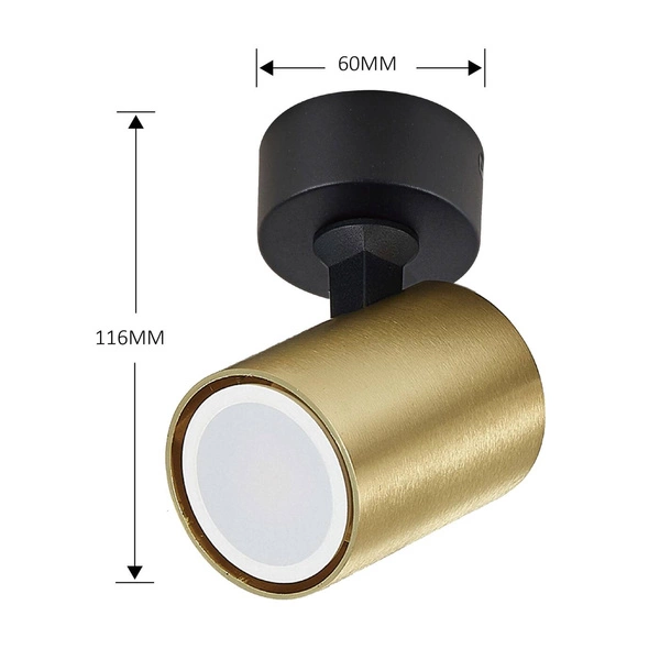 Lampa ścienna/sufitowa Snow 1, czarny/złoty, 1x50W GU10