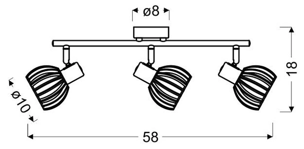 Lampa sufitowa ATARRI listwa 3xE14 biały/drewno 93-68095
