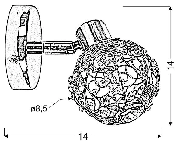 Nowoczesny kinkiet COLLAR 91-13637 chrom 1xG9