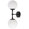 Kinkiet DORADO 2, czarny z białymi kloszami, 2x40W E14