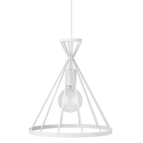 Lampa wisząca NOWUM biała druciany stożek 31cm