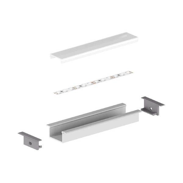 Profil LED P14-2 wpuszczany 100cm szer. 20mm | do osłonek C15 | biały