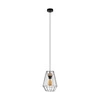 Lampa wisząca Endorfina 1xE27 Max.60W Dąb olejowany/Czarny metal/Czarny kabel PCV 1321104
